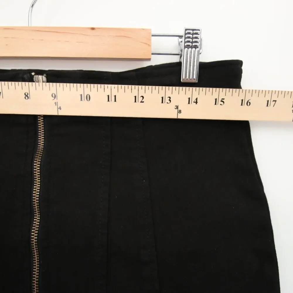 Free People Skirt Black Denim Front Zip Mini High Rise Layla Sexy We the Free 10 - Picture 5 of 10